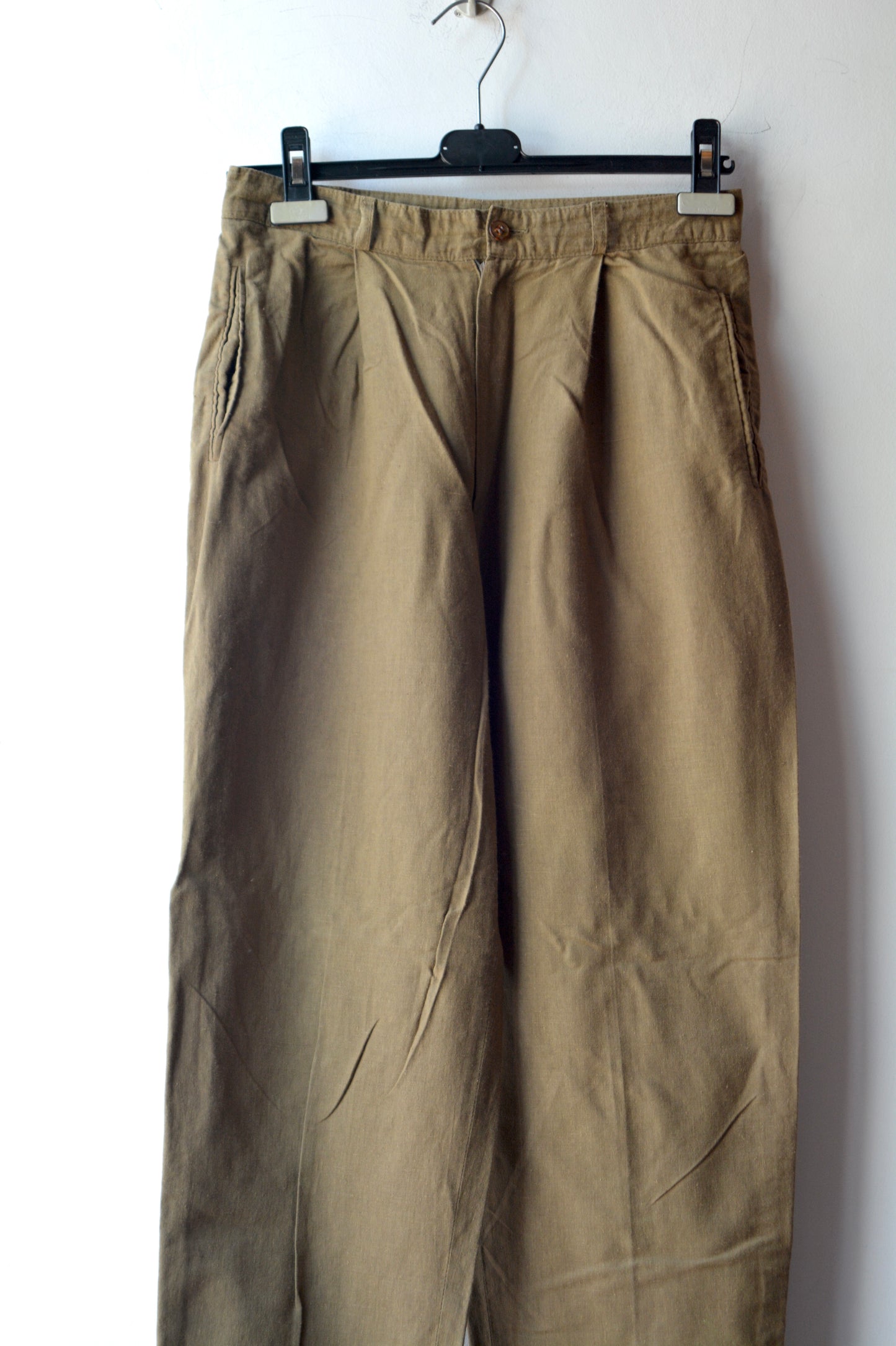 Raphael Pantaloni Lino Vintage Cachi – Taglia 44