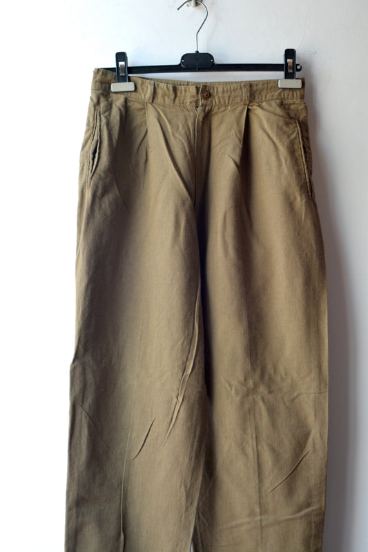 Raphael Pantaloni Lino Vintage Cachi – Taglia 44