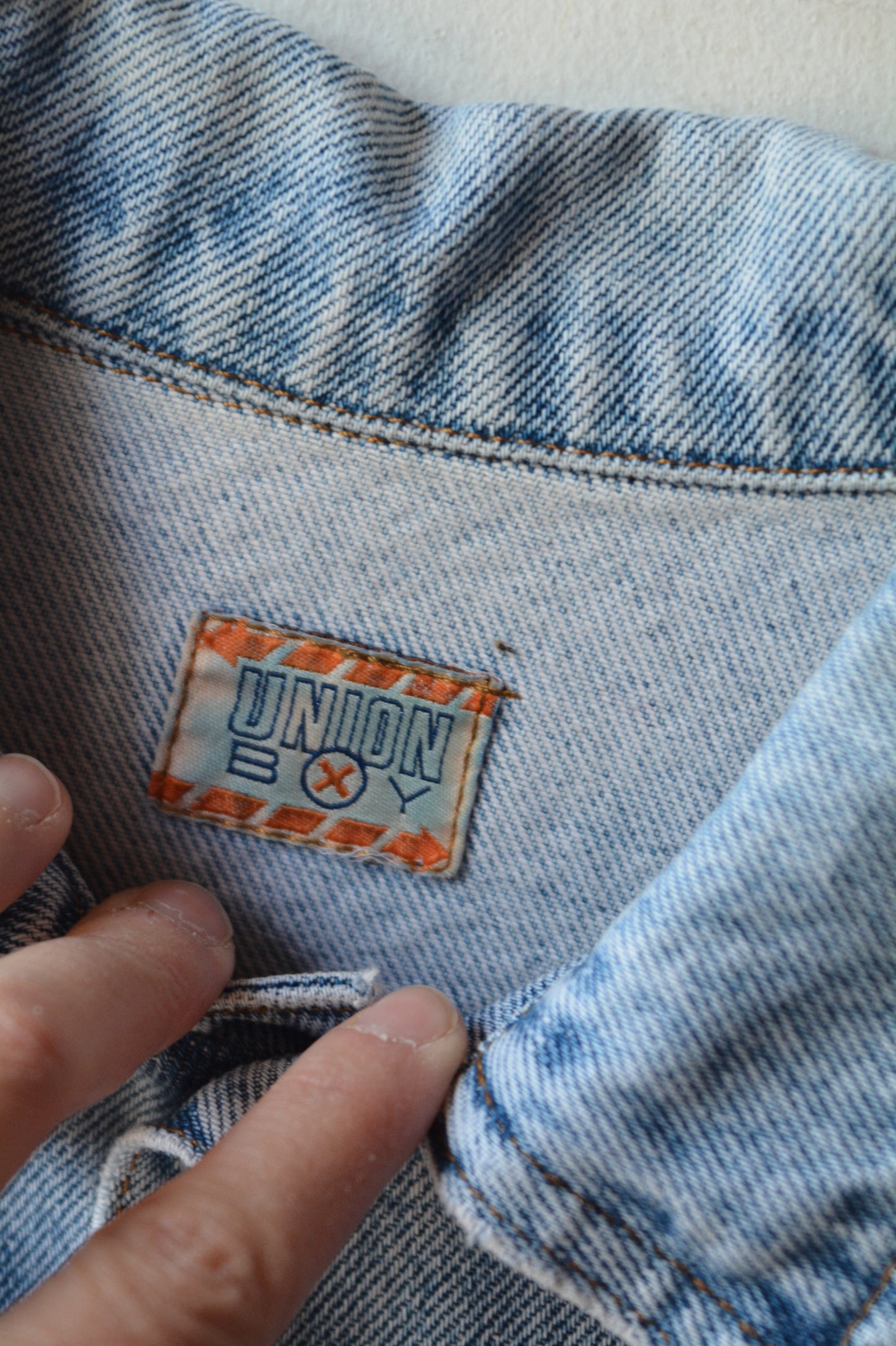 Giacca di Jeans Vintage Union Boy Denim Azzurro Lavato Anni '90