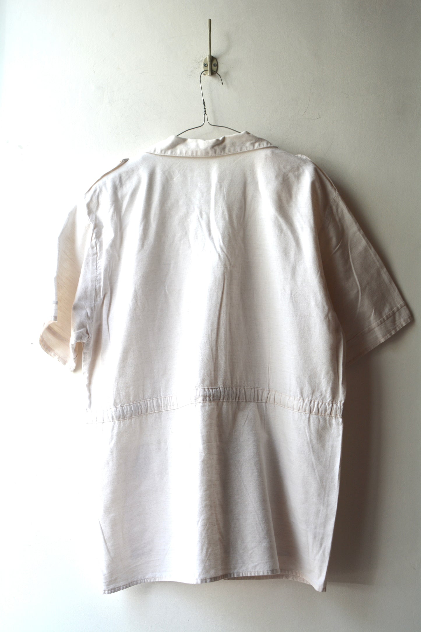 Giacca-Camicia Safari Style — 100% Lino Bianco Made in Italy Taglia S