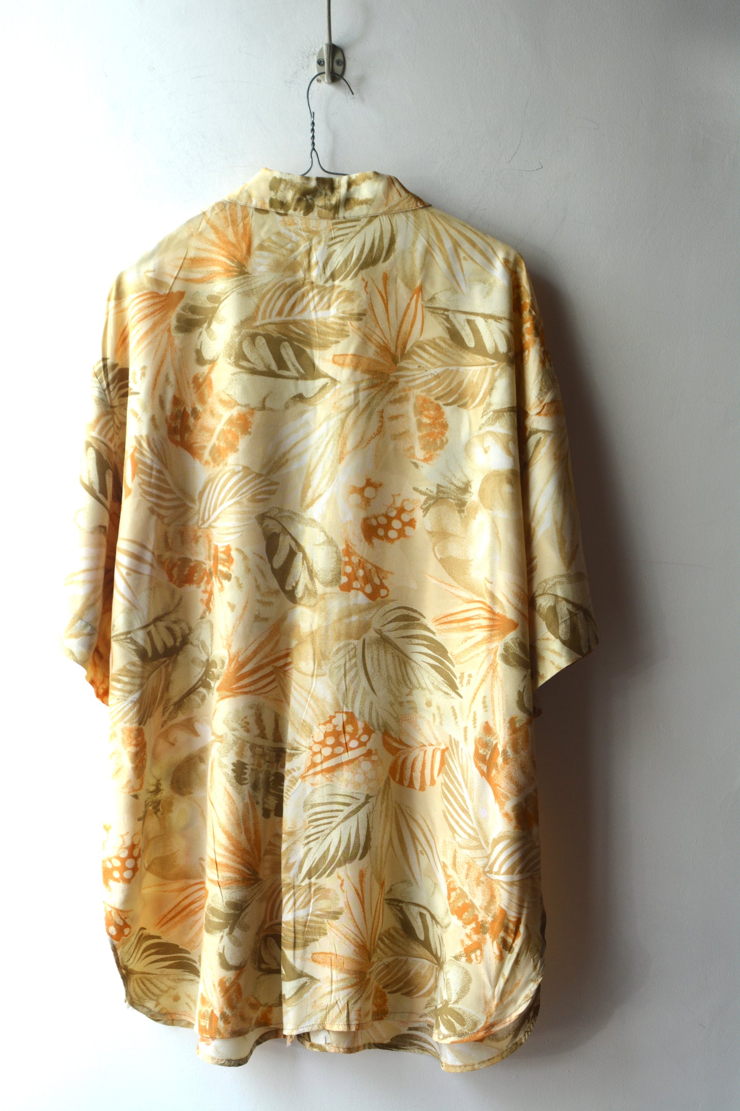 Camicia Oversize Stampa Tropicale — Viscosa Made in Italy