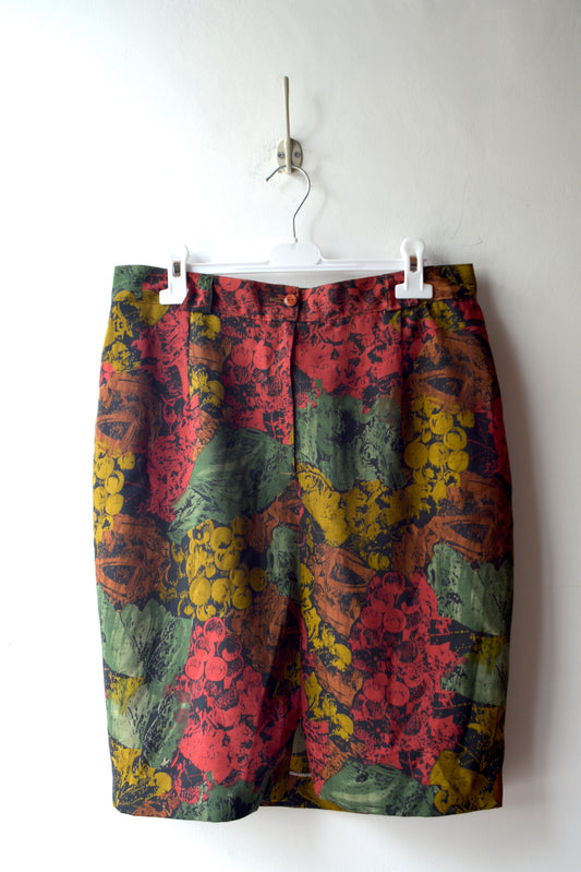 Gonna Vintage Pencil Skirt Print Botanico – Misto Lana – Taglia 44