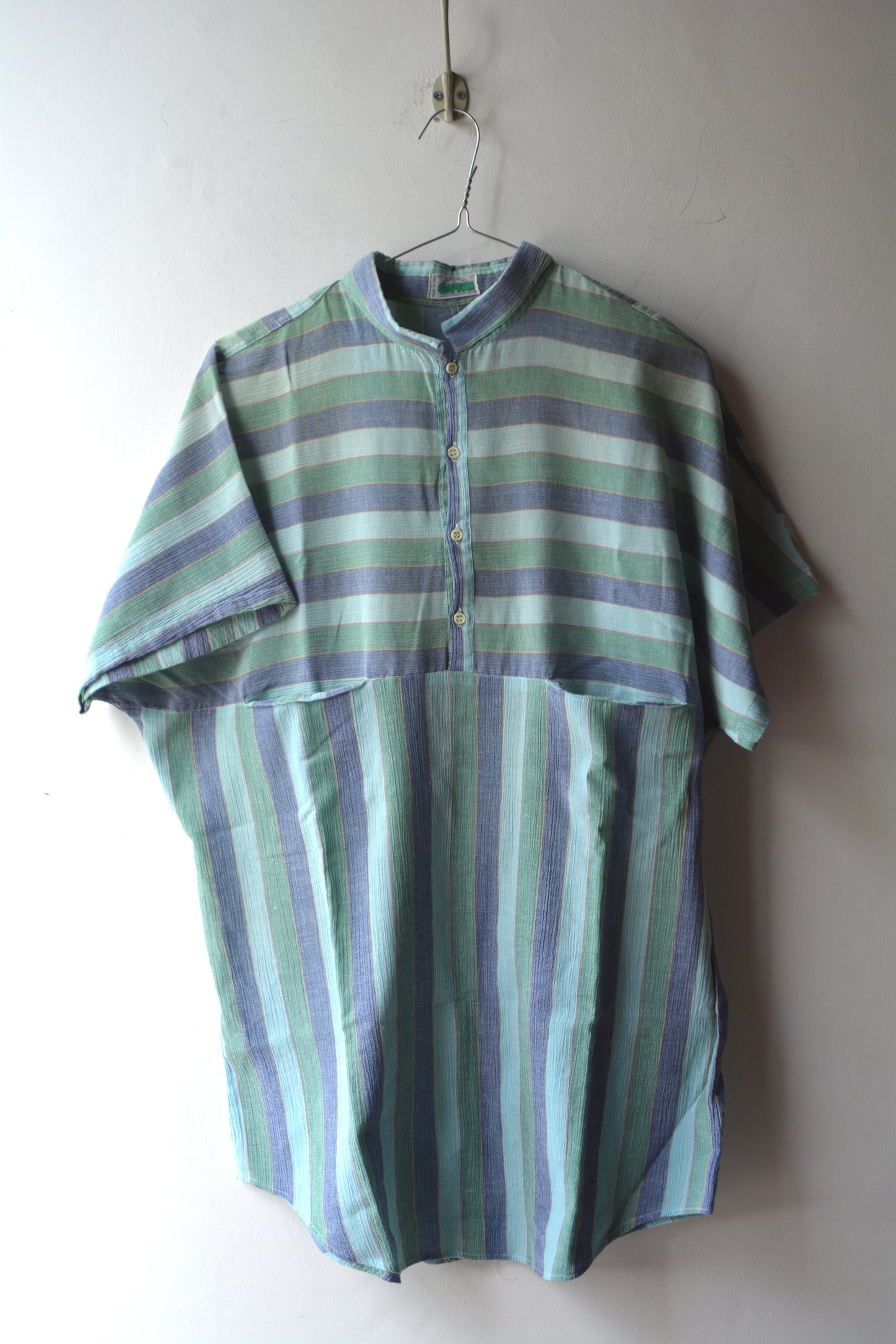 Clapton Tunica Vintage Donna Righe – Verde Menta / Made in Italy – Taglia S