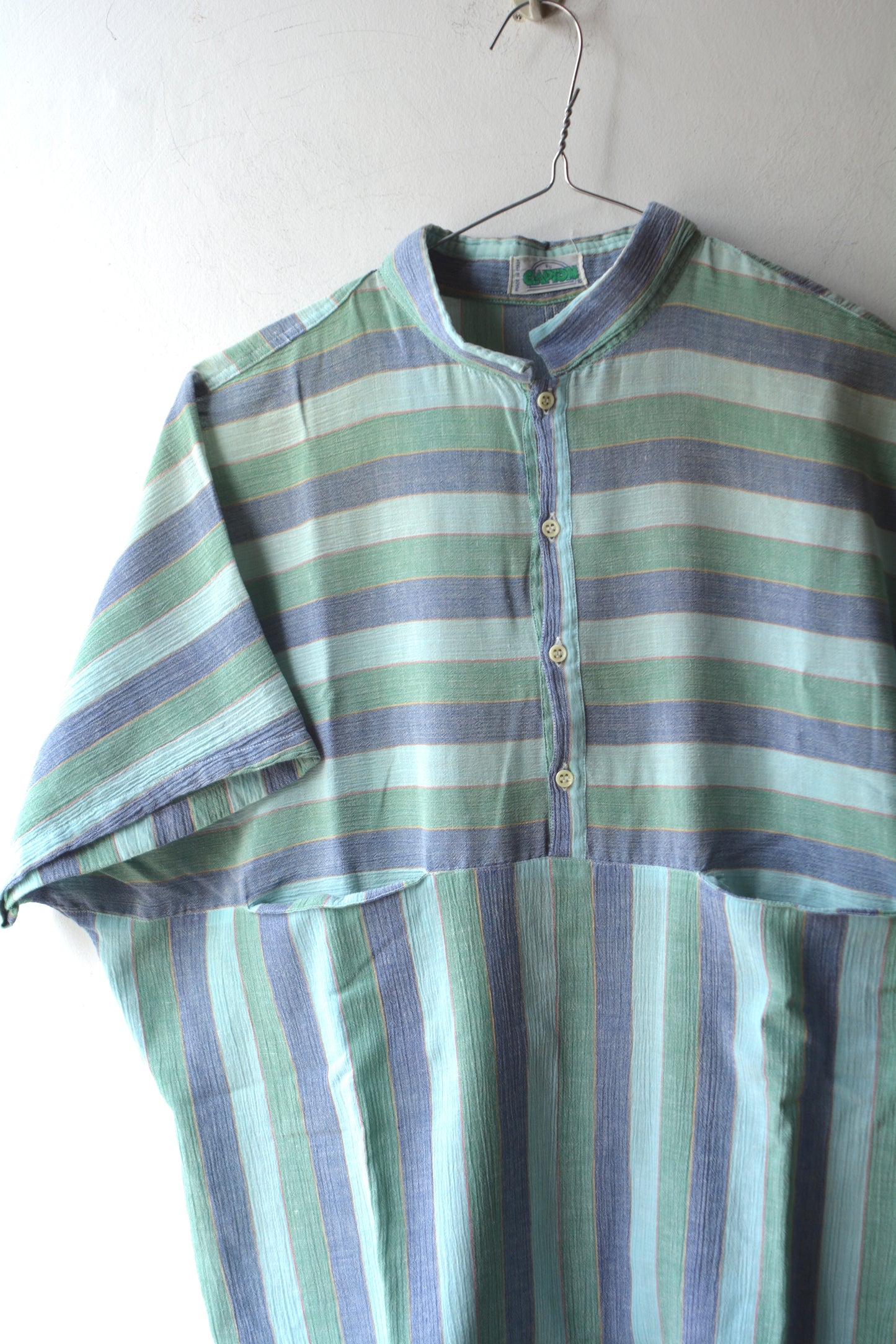 Clapton Tunica Vintage Donna Righe – Verde Menta / Made in Italy – Taglia S