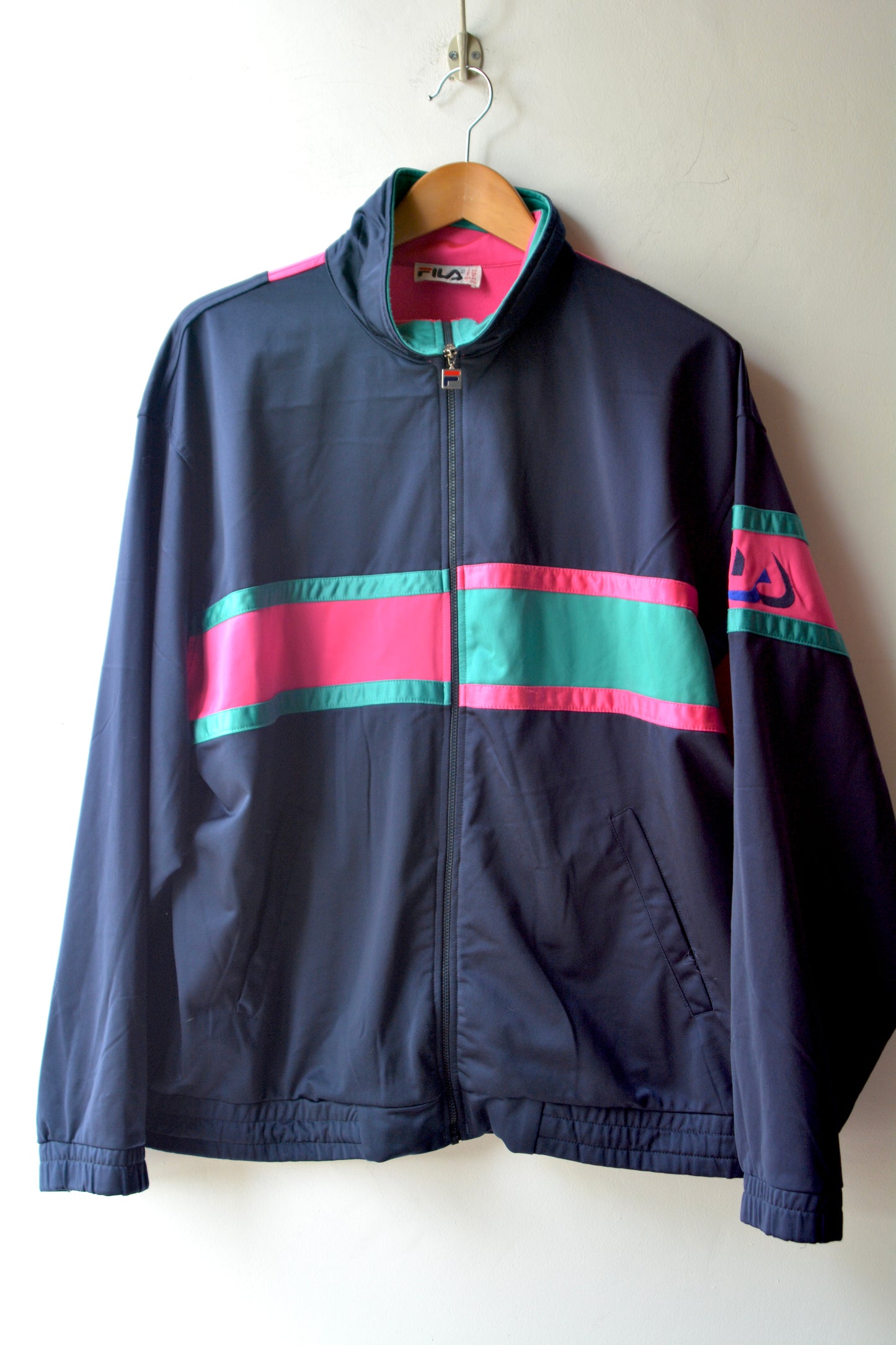 Vintage Fila Track Jacket – Navy/Fuchsia/Teal