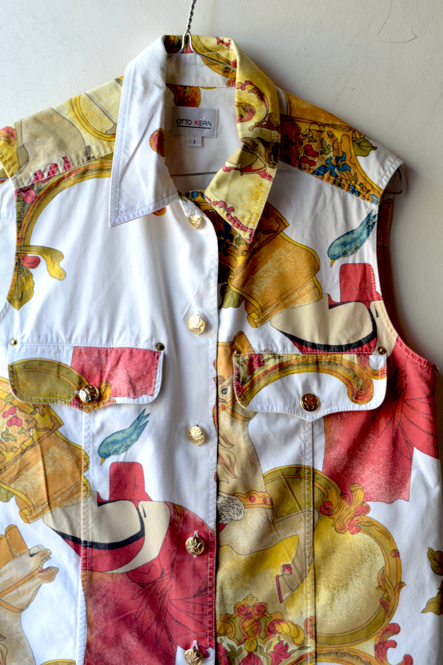 Otto Kern — Gilet Stampa Barocca Cavalli e Specchi Donna Taglia 1 (S)