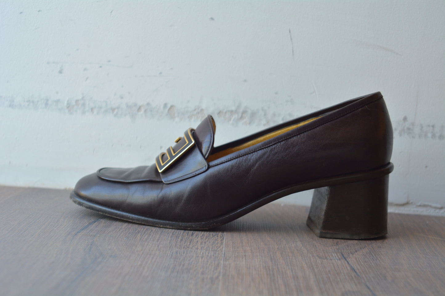 Fendi — Loafer FF Logo Pelle Marrone Donna Taglia 39.5