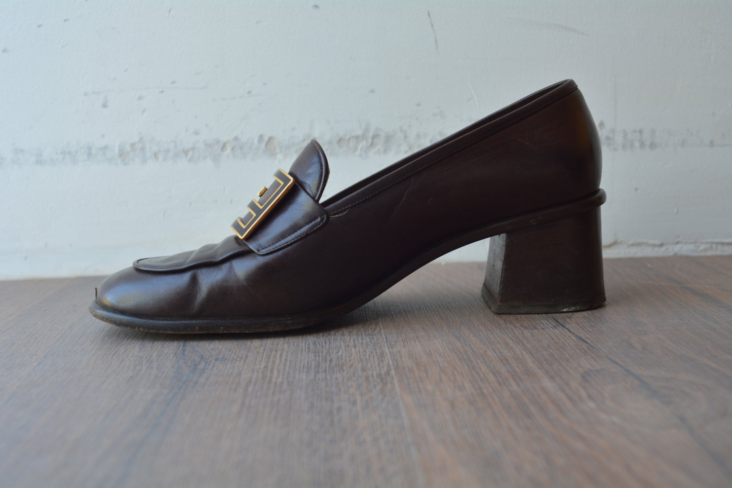 Fendi — Loafer FF Logo Pelle Marrone Donna Taglia 39.5