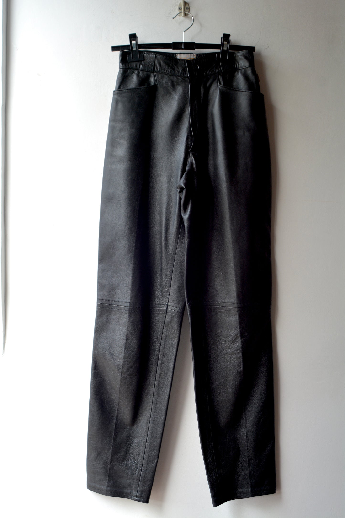 Pantaloni Pelle Nera Trip' Difusión Mujer Wide Leg – Taglia 38 ES / 40 IT / S
