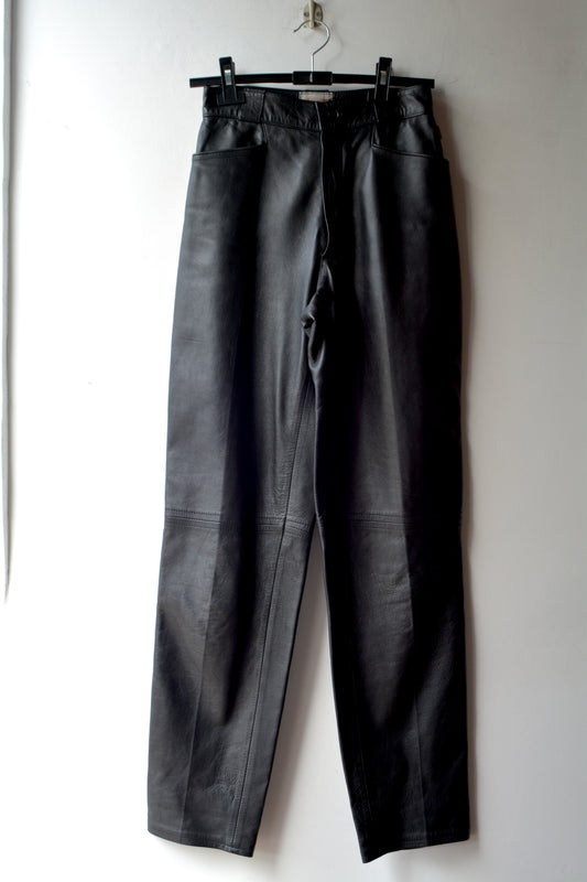 Pantaloni Pelle Nera Trip' Difusión Mujer Wide Leg – Taglia 38 ES / 40 IT / S