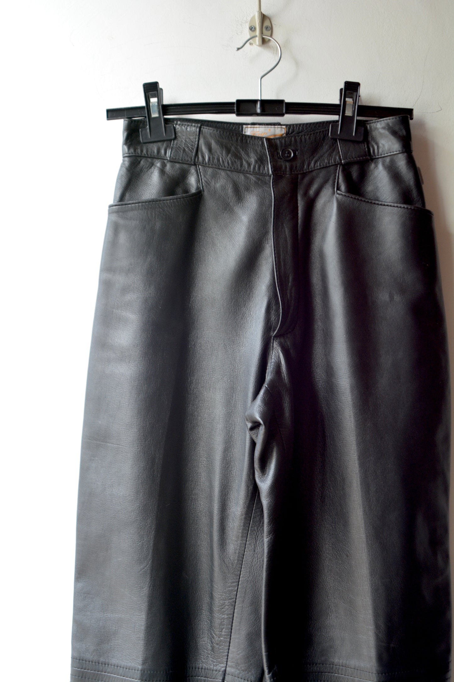 Pantaloni Pelle Nera Trip' Difusión Mujer Wide Leg – Taglia 38 ES / 40 IT / S