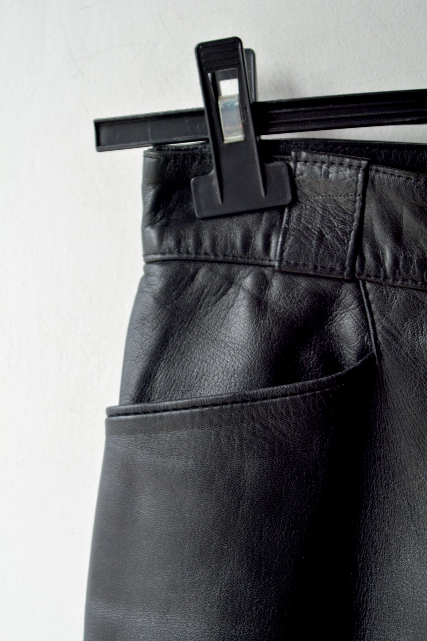 Pantaloni Pelle Nera Trip' Difusión Mujer Wide Leg – Taglia 38 ES / 40 IT / S