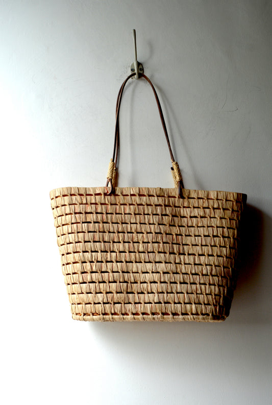 Borsa Tote Artigianale in Rafia e Cuoio – Stile Mediterraneo