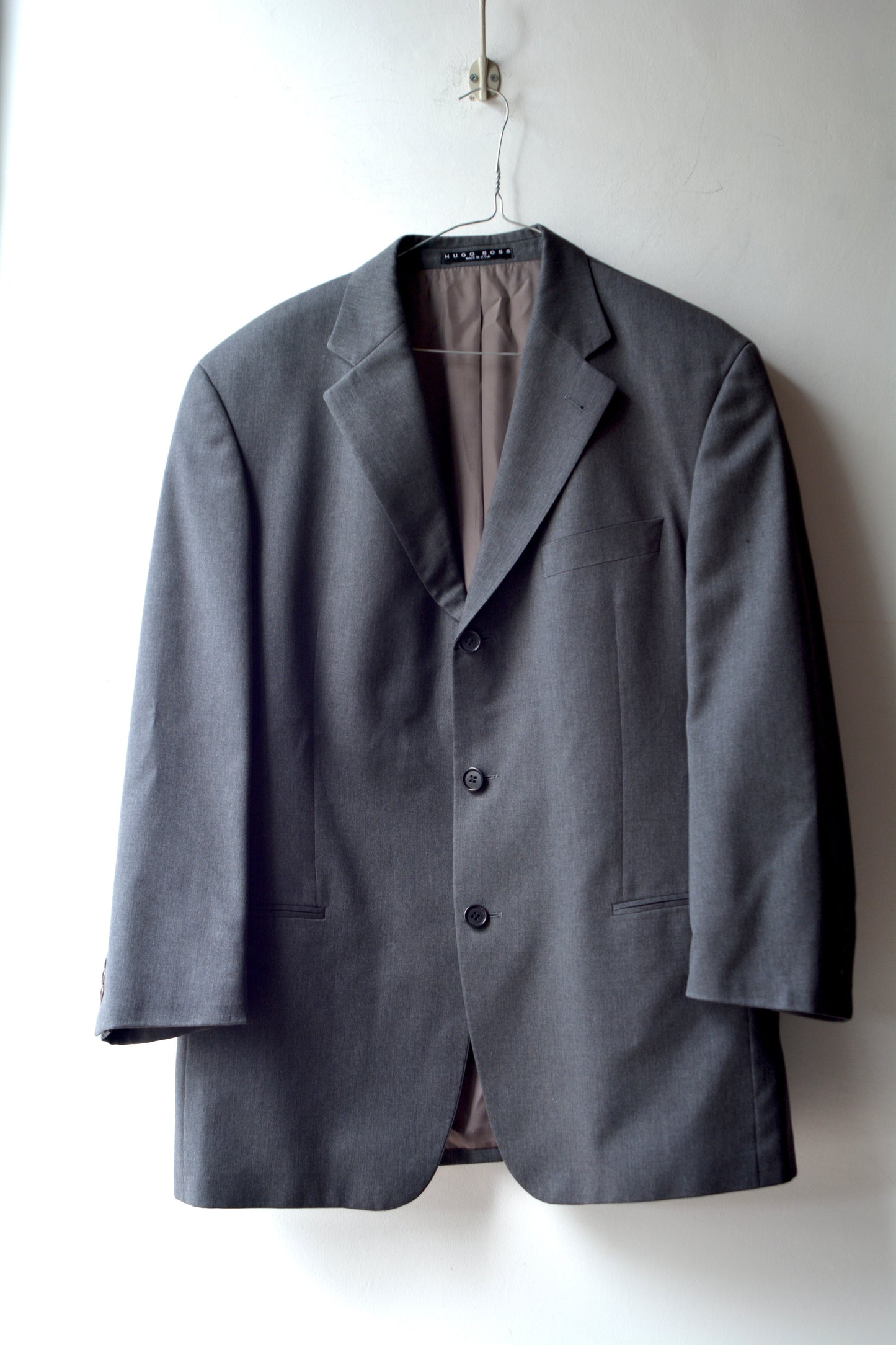 Blazer Hugo Boss Einstein/Omega Lana Vergine Grigio – Taglia 52 IT / L – Made in USA