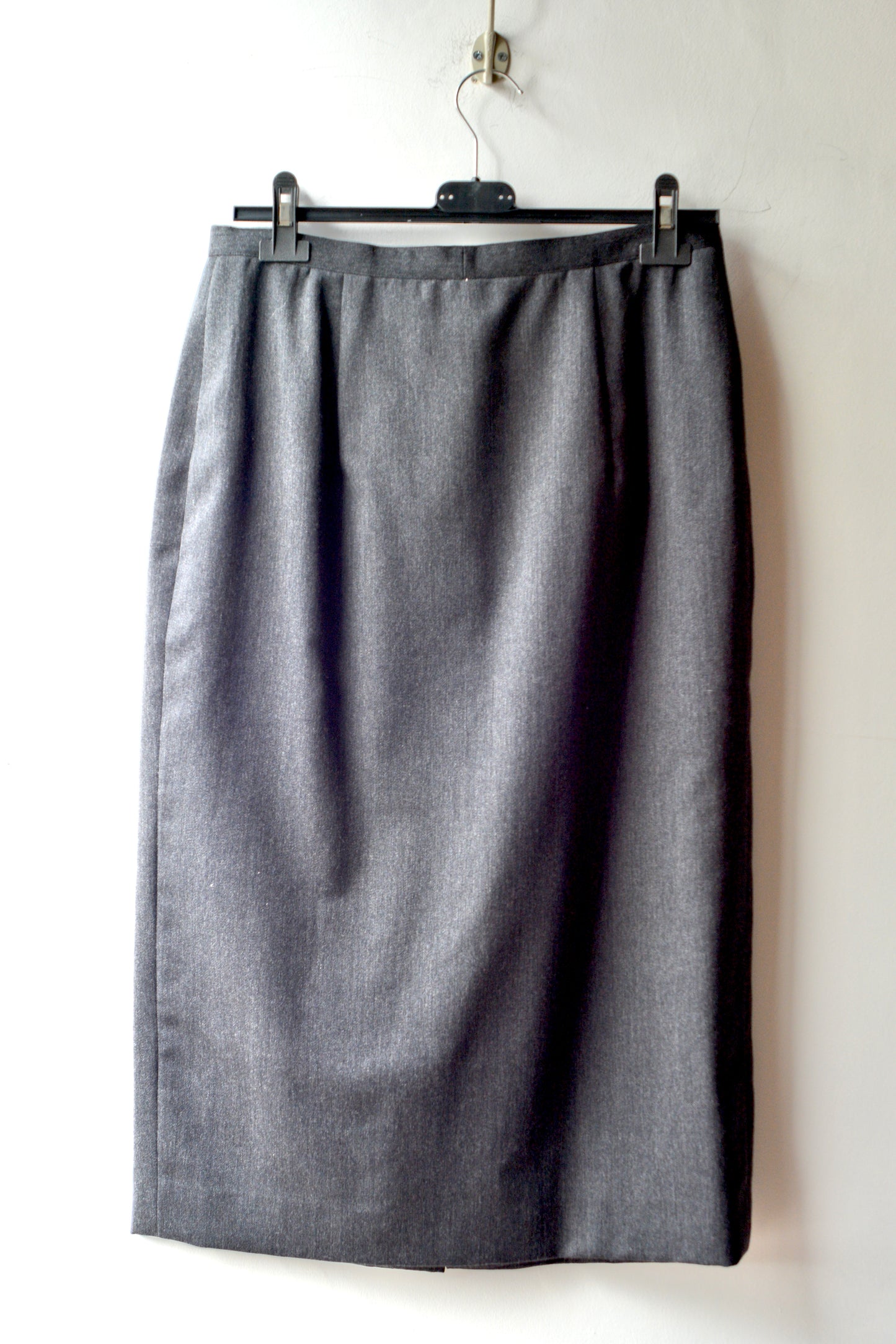 Gonna Midi Grigia Vintage – Altamoda Pura Lana Bottoni Madreperla