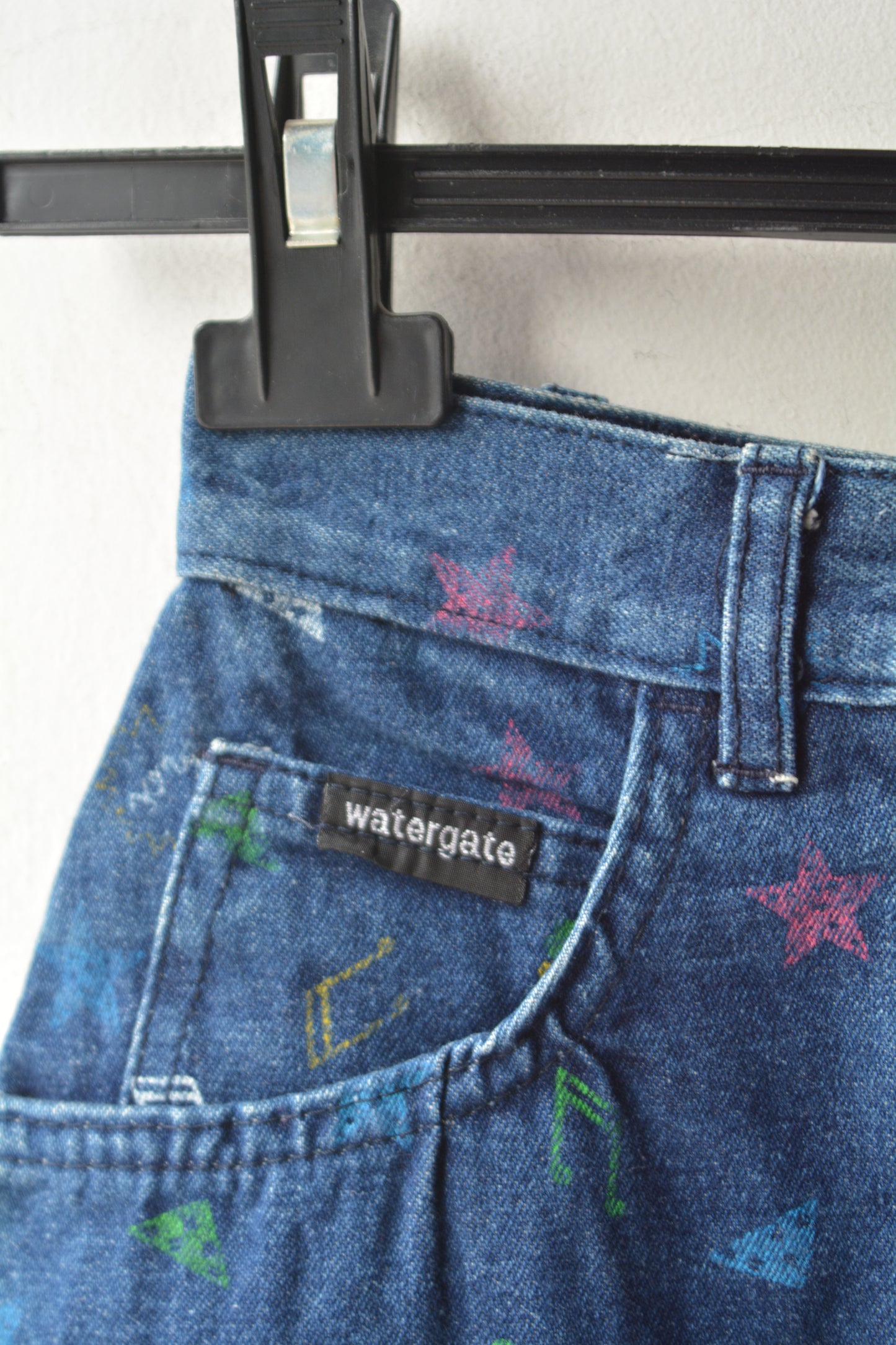 Gonna Midi Denim Watergate Stampa Allover Anni '80 – Taglia 40 IT / S