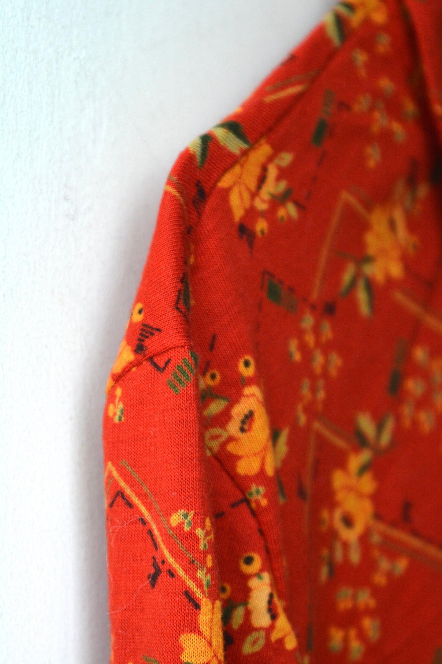 Camicia Vintage Anni '70 Floreale Rosso Fuoco – Made in Italy