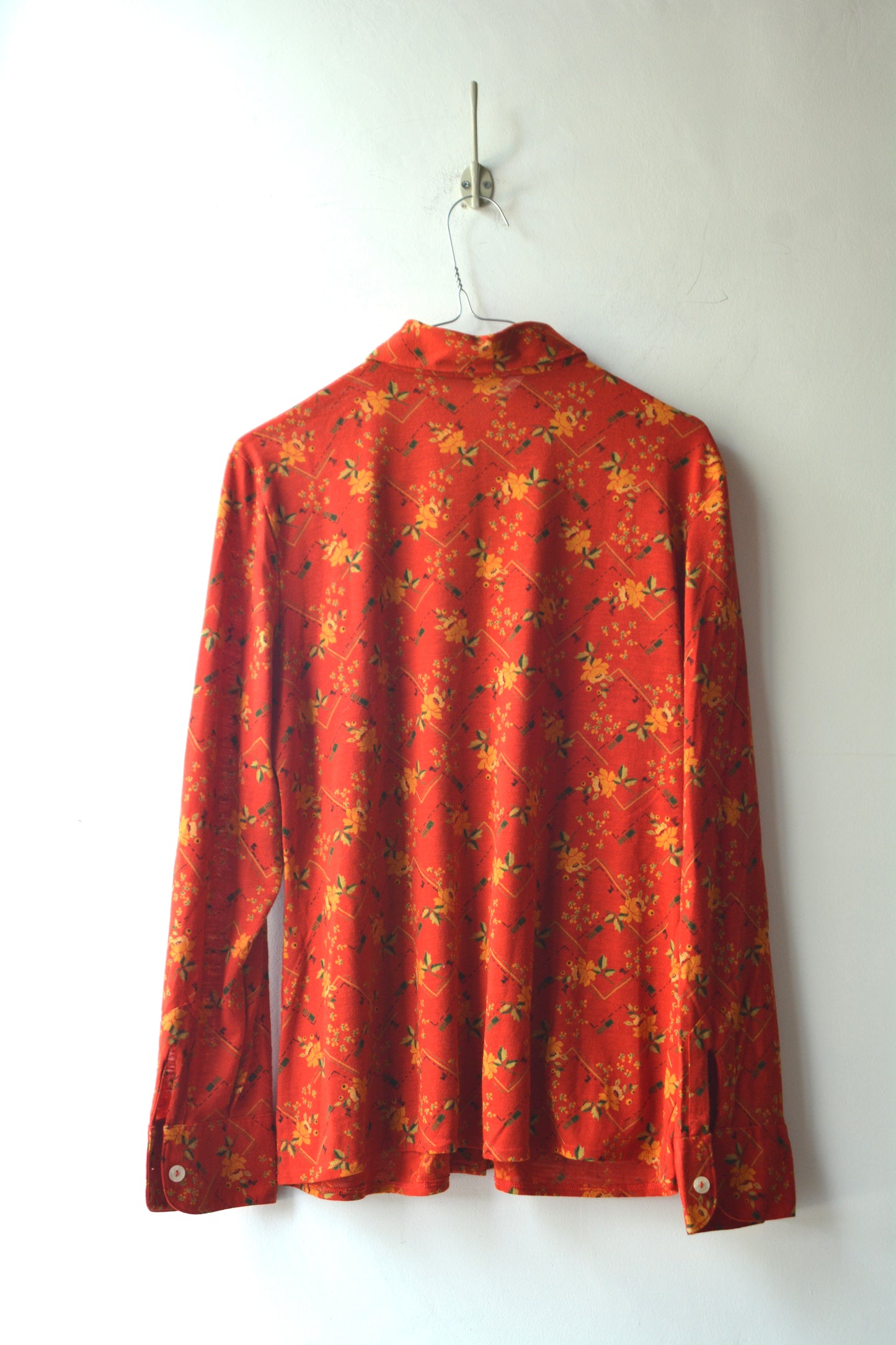 Camicia Vintage Anni '70 Floreale Rosso Fuoco – Made in Italy