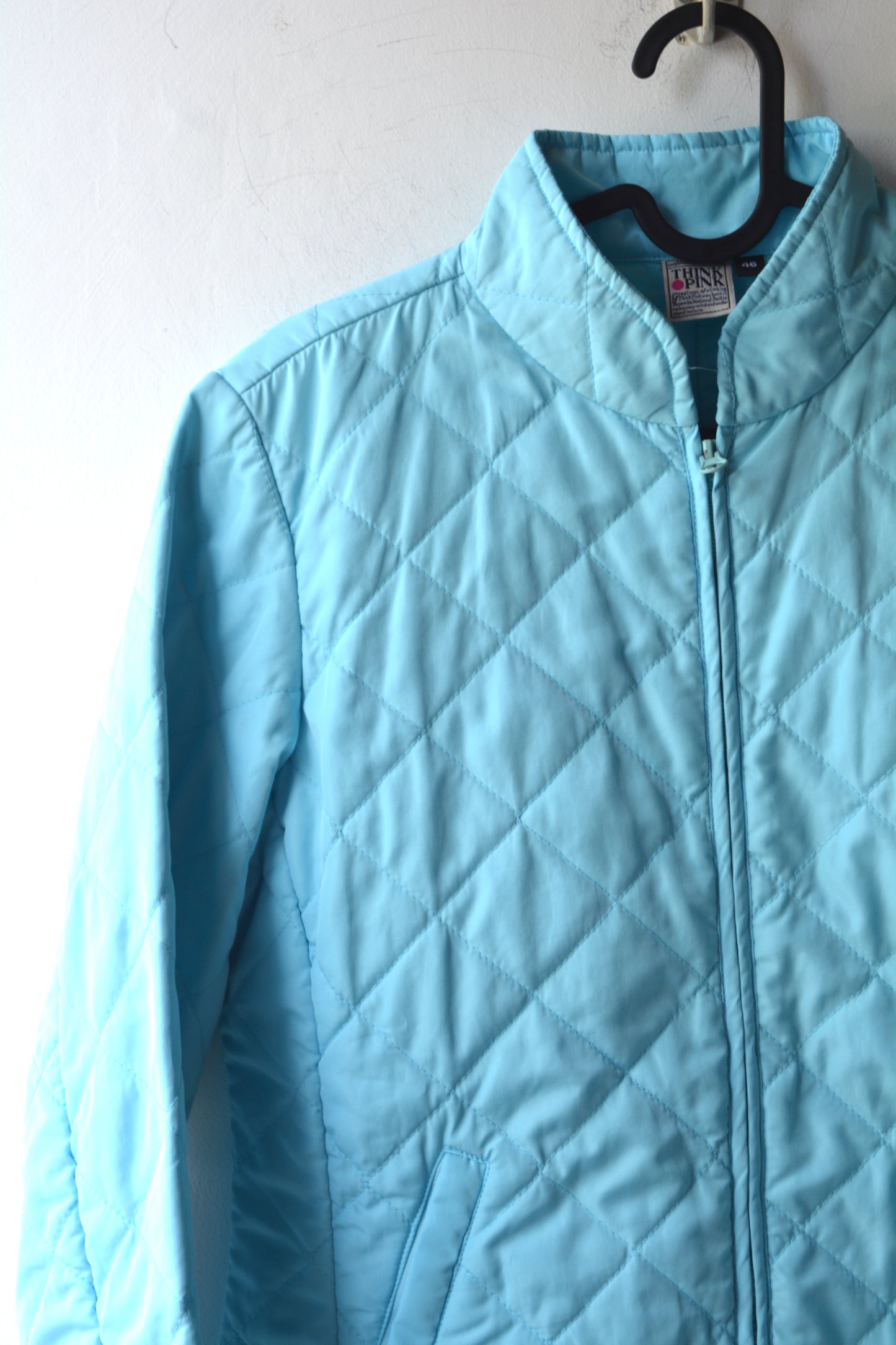 Think Pink – Giacca Trapuntata Vintage Azzurro Cielo