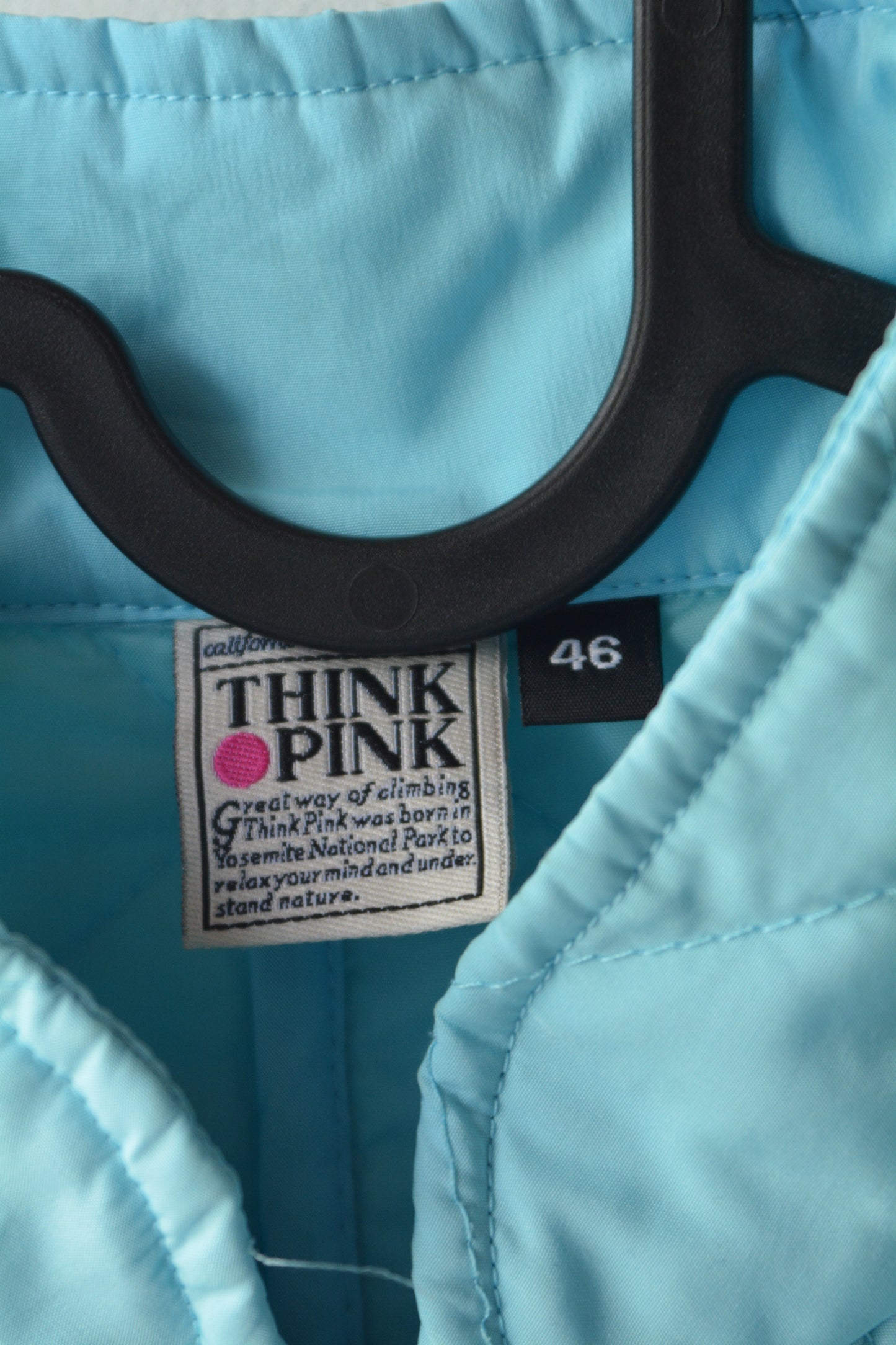 Think Pink – Giacca Trapuntata Vintage Azzurro Cielo
