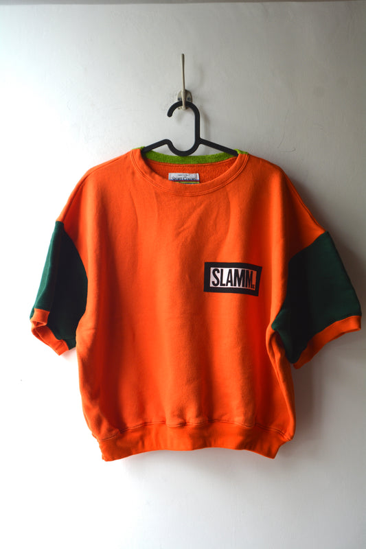 Sport Colors of Benetton Felpa Maniche Corte Arancio — Tg. M