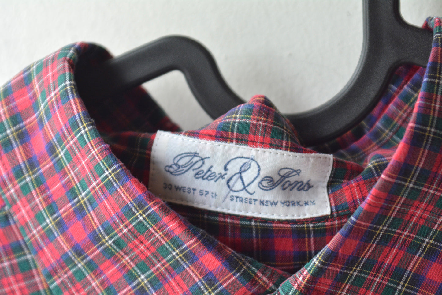 Peter & Sons — Camicia Tartan Royal Stewart New York Anni '80