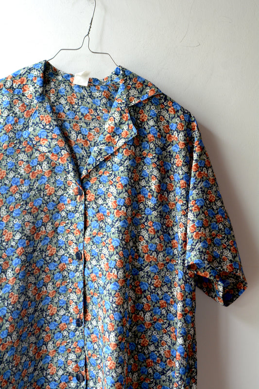 Camicia Vintage Floreale Ditsy Navy — Anni '80/'90