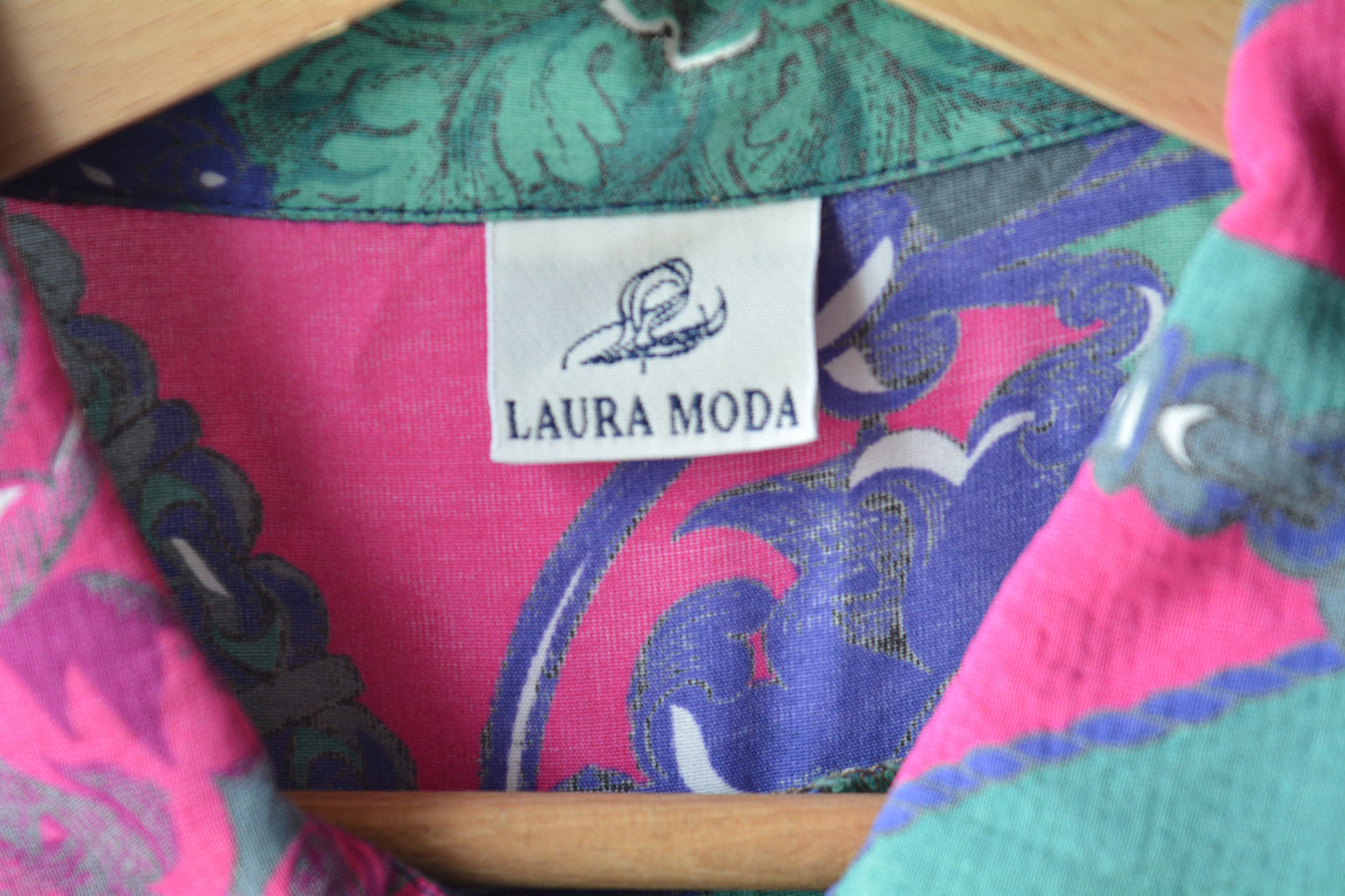 Laura Moda Vintage Camicia Paisley Floreale — Anni '80
