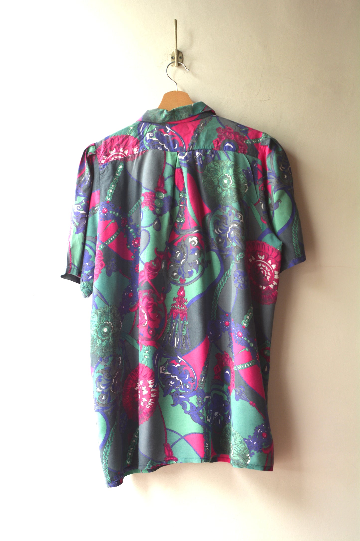Laura Moda Vintage Camicia Paisley Floreale — Anni '80