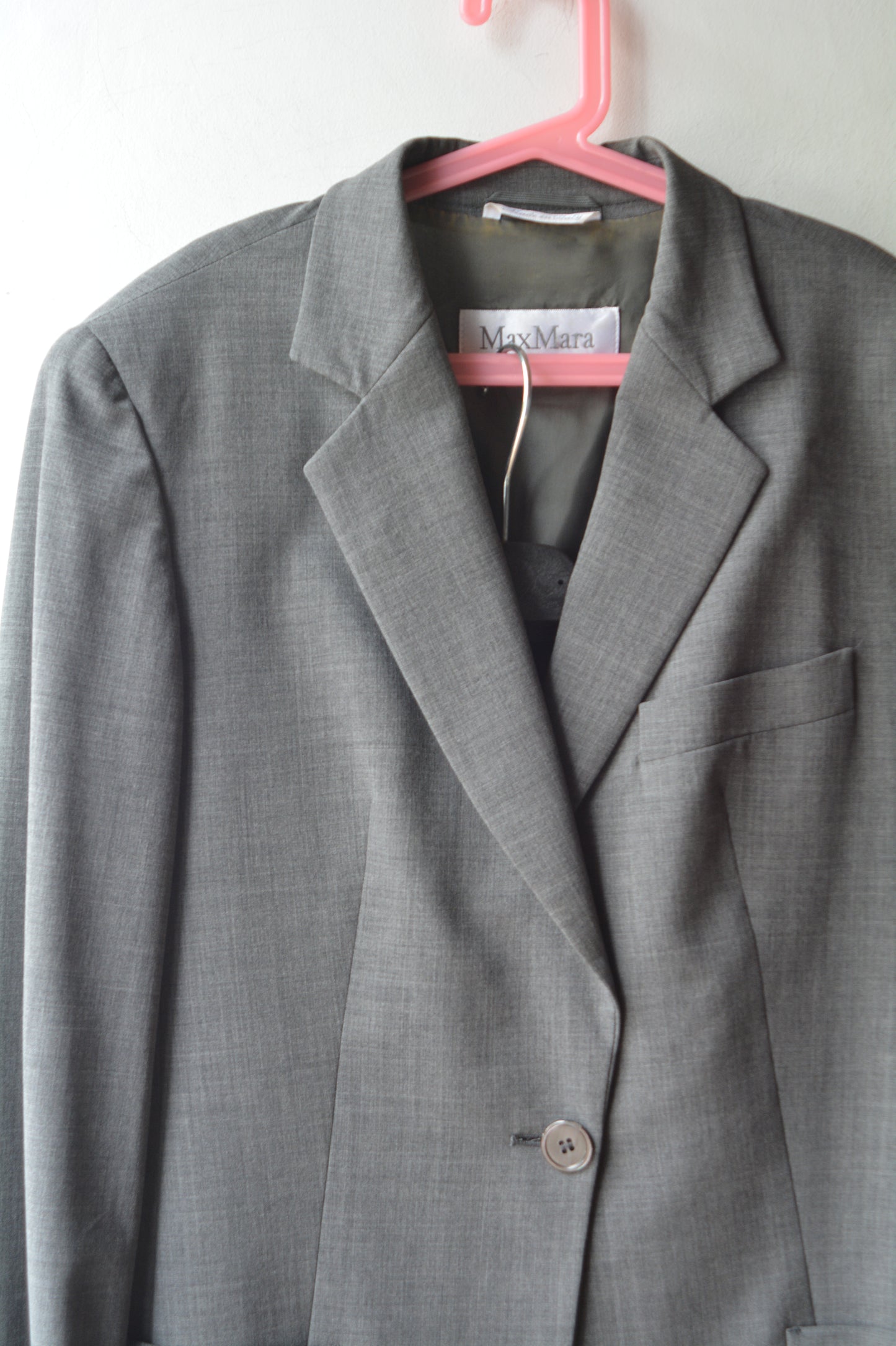 Max Mara — Tailleur Vintage Grigio Melange Giacca + Gonna