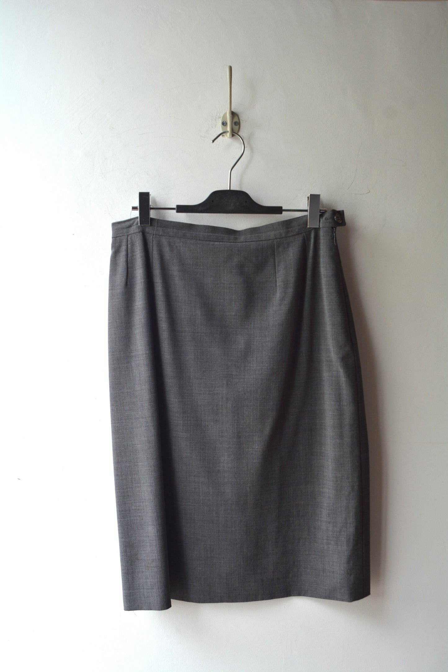 Max Mara — Tailleur Vintage Grigio Melange Giacca + Gonna