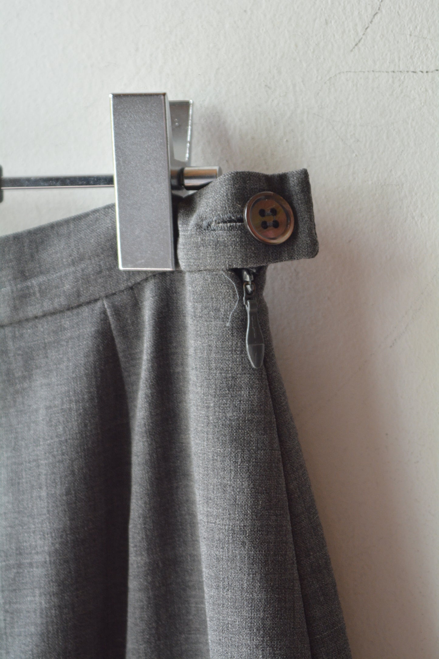 Max Mara — Tailleur Vintage Grigio Melange Giacca + Gonna