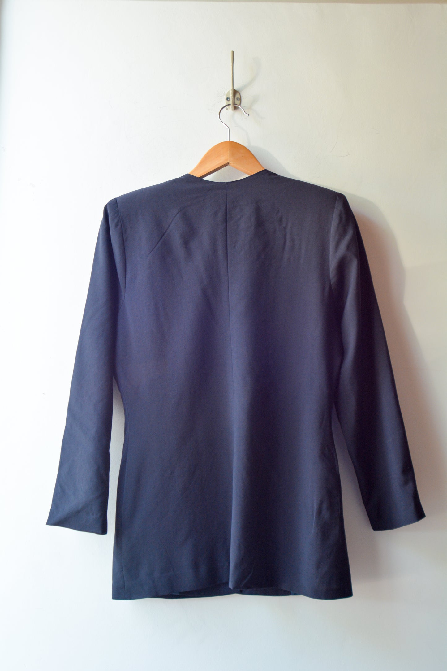 Giacca Vintage Cate Rina Roma 100% Lana Blu Navy – Taglia S