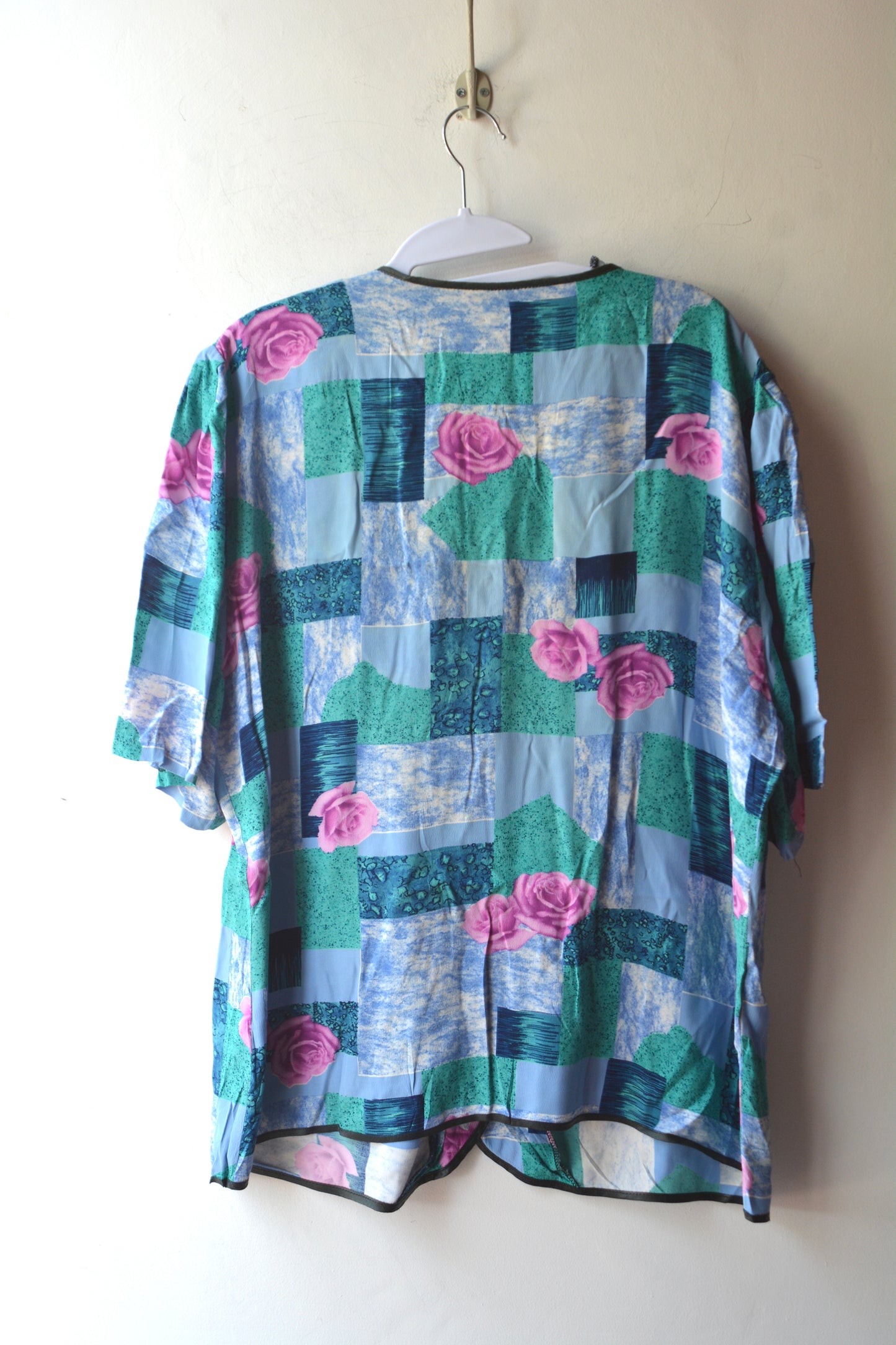 Blusa Vintage Viscosa Rose Patchwork Made in Italy