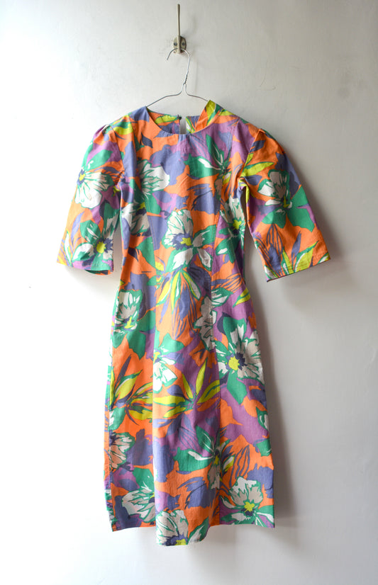 Abito Vintage Floreale Multicolor anni '80