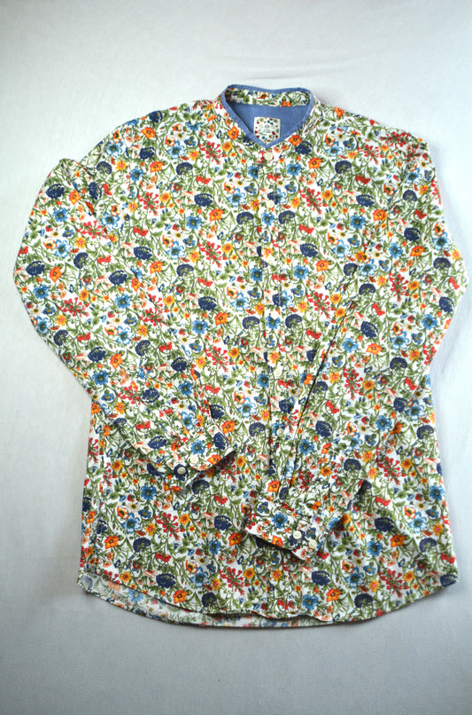Camicia Vintage S.O.S Store of Shirt Floreale Cotone Collo Coreana Taglia L