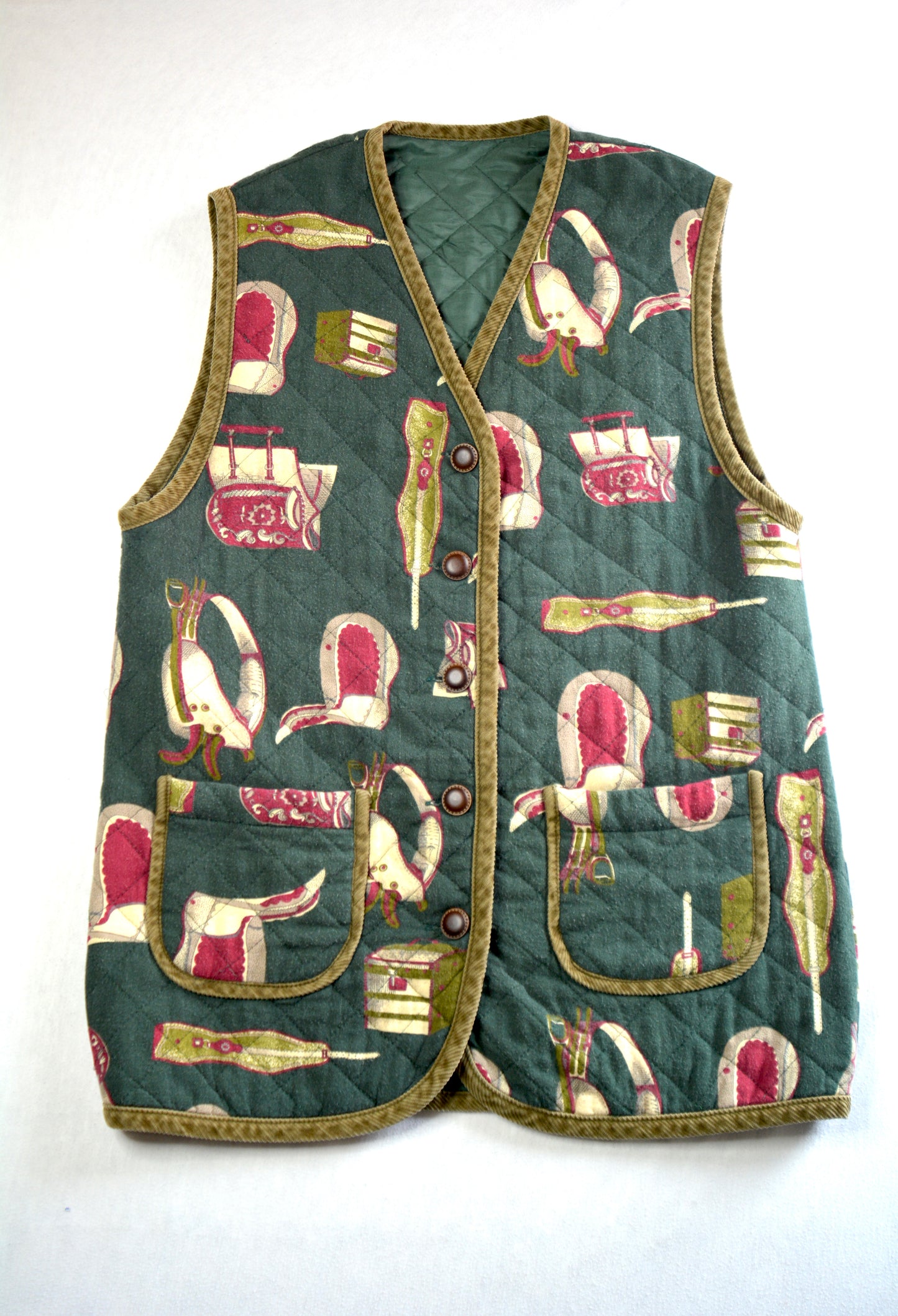 Gilet Trapuntato Vintage Fantasia Equestre