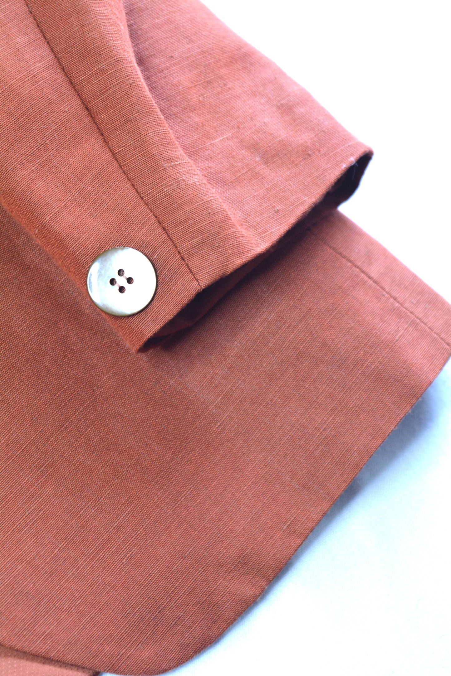 Blazer Vintage Imerio Tacchella Terracotta Lino Viscosa Scollo V Taglia 42 Made in Italy
