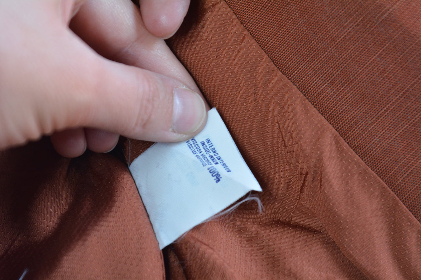 Blazer Vintage Imerio Tacchella Terracotta Lino Viscosa Scollo V Taglia 42 Made in Italy