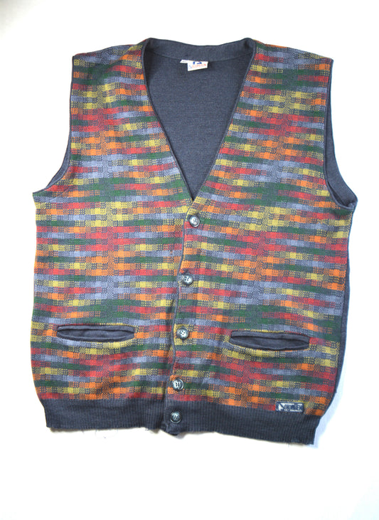 Dolomiten Sportswear Gilet Lana Vergine Multicolore Vintage Tg. 48