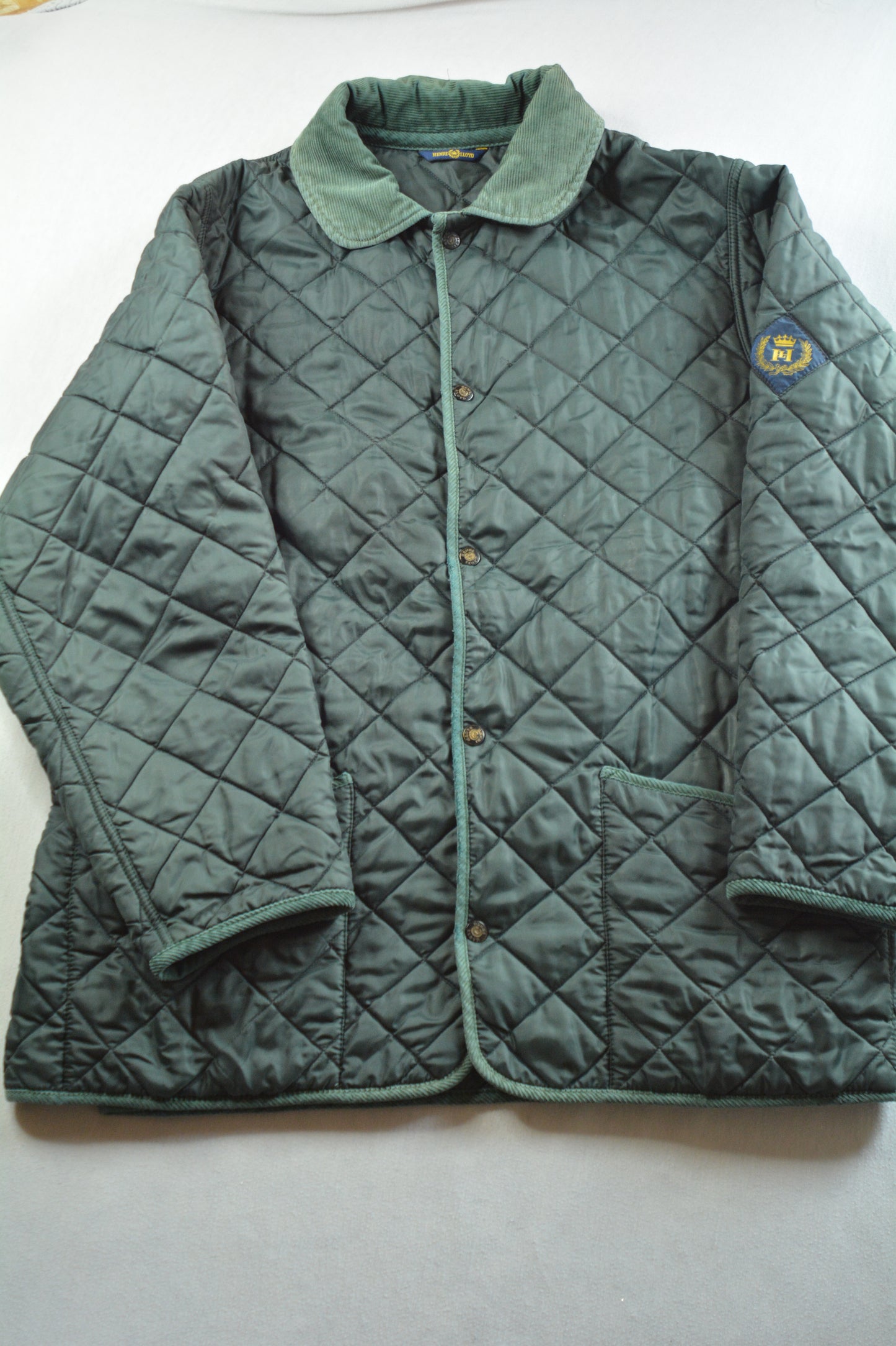 Henri Lloyd – Giacca Trapuntata Verde Petrolio Taglia M Made in England