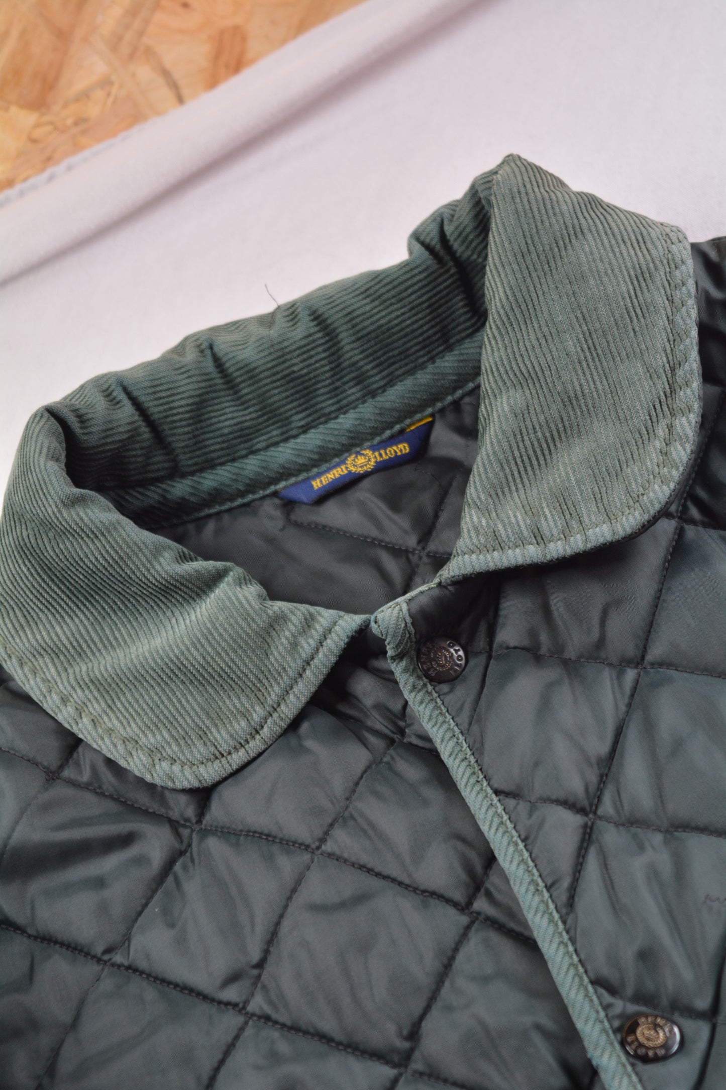 Henri Lloyd – Giacca Trapuntata Verde Petrolio Taglia M Made in England