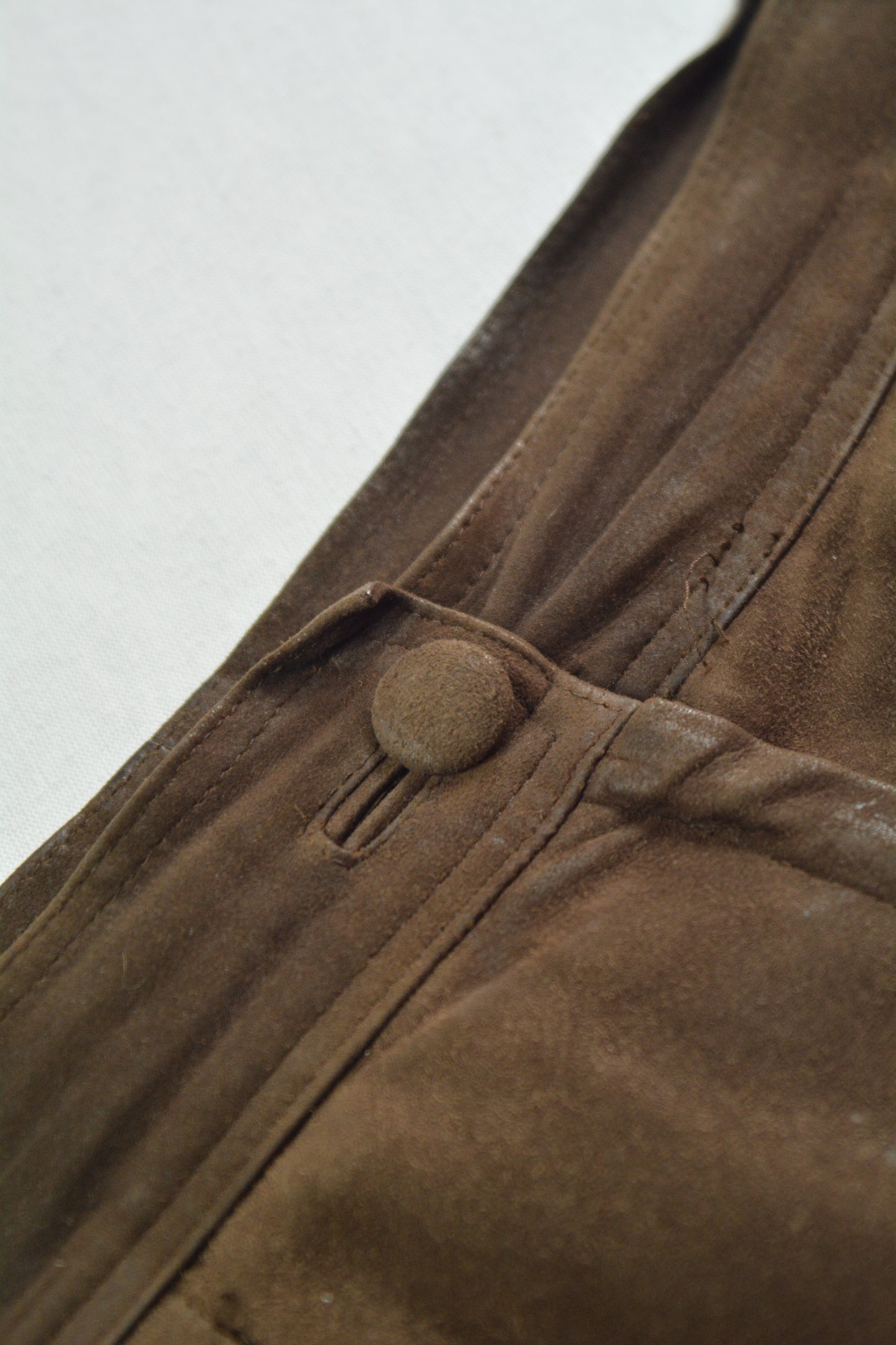Fendi Roma – Gonna in Vera Pelle Scamosciata Marrone Taglia 42