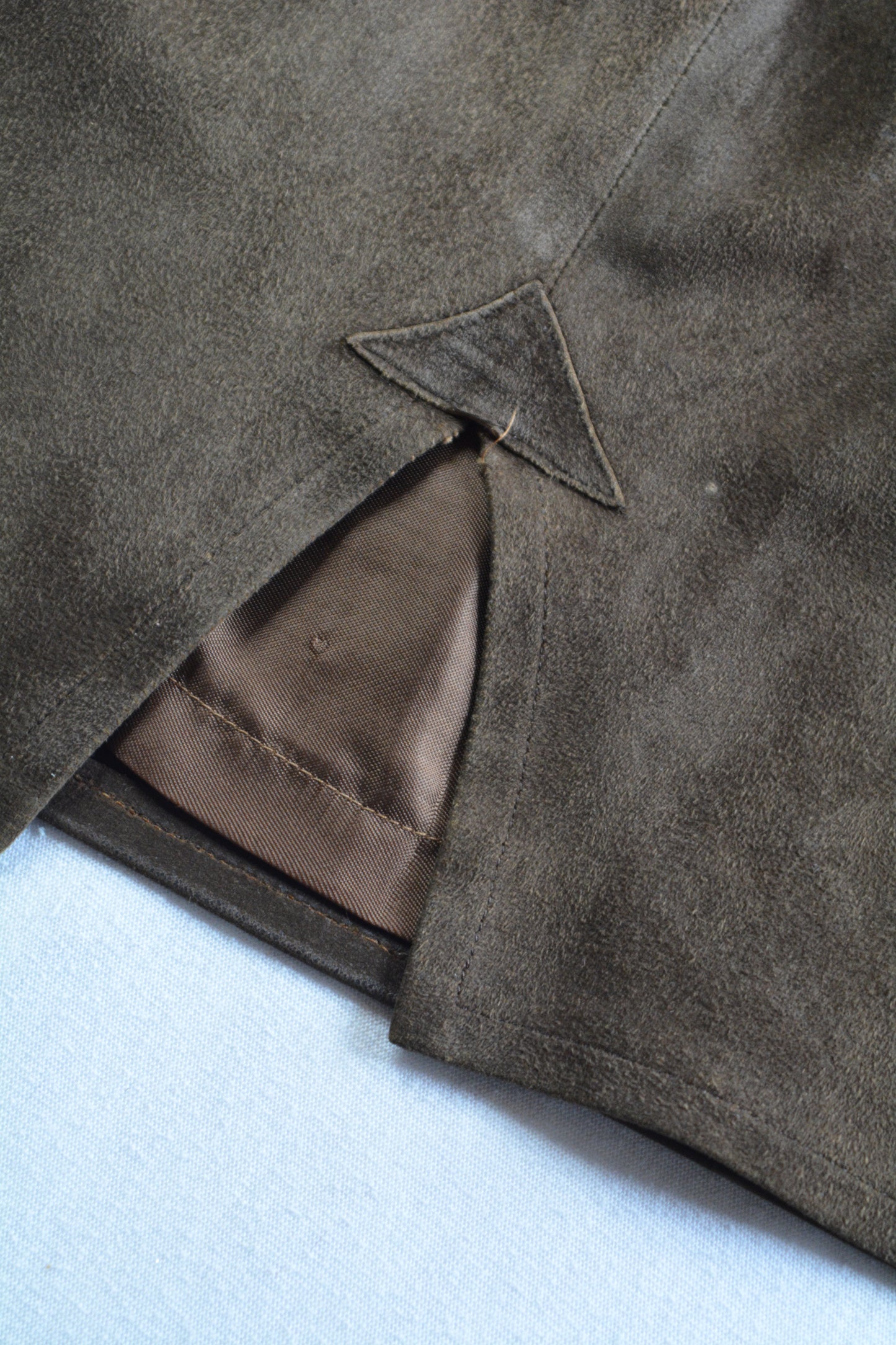 Fendi Roma – Gonna in Vera Pelle Scamosciata Marrone Taglia 42