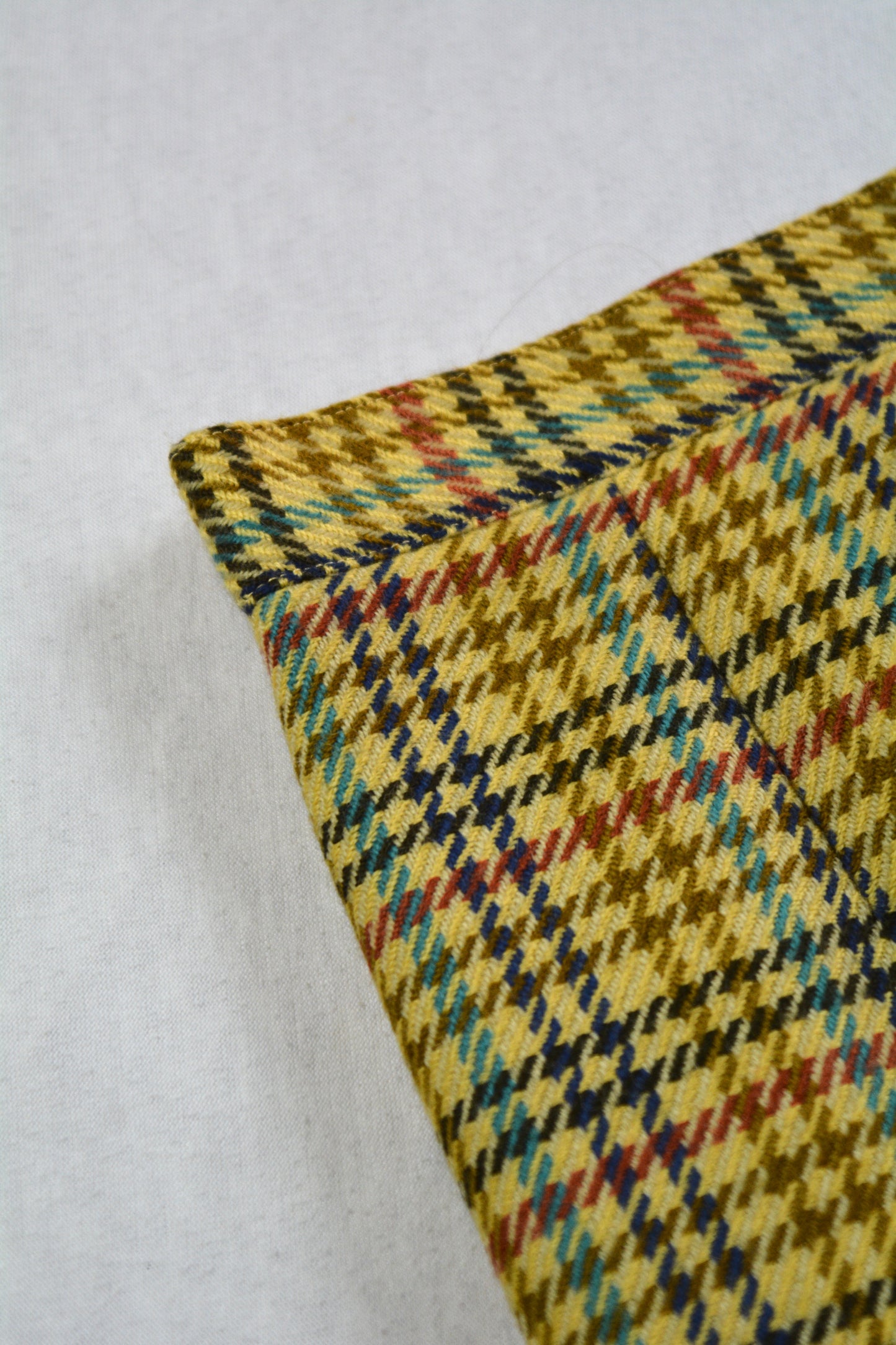 Gonna Vintage Tweed Pied-de-Poule Giallo Senape Taglia M