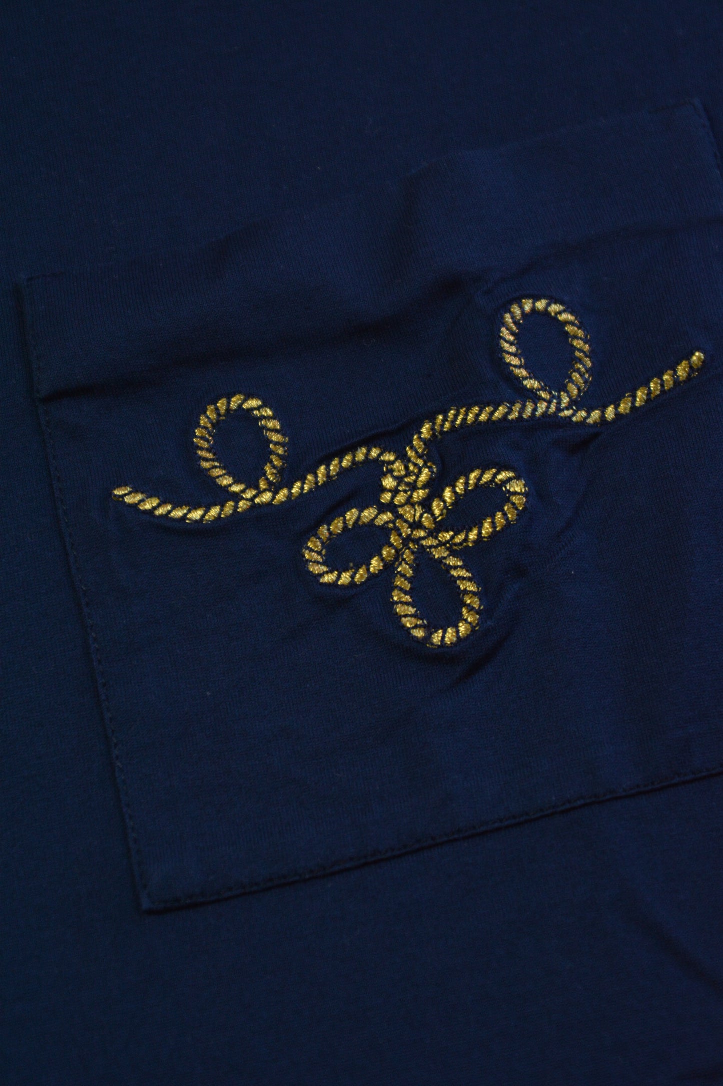 Laura Biagiotti Maglia — T-shirt Navy Ricami Dorati Vintage