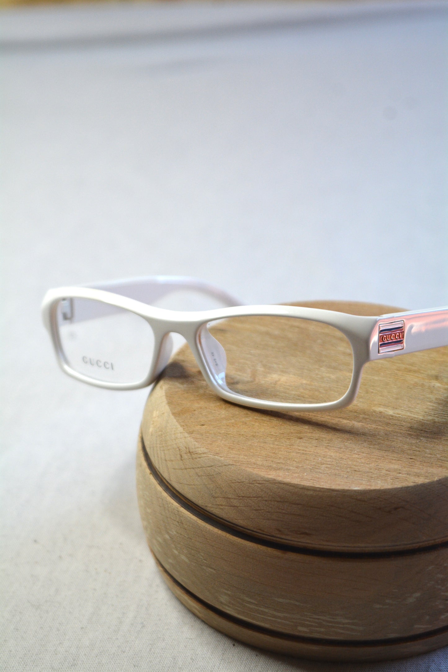 Gucci — Occhiali da Vista Vintage GG 1553 Bianchi con Custodia Originale
