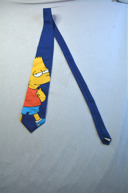 The Simpsons — Cravatta Vintage Bart Simpson Blu 1998 Made in USA