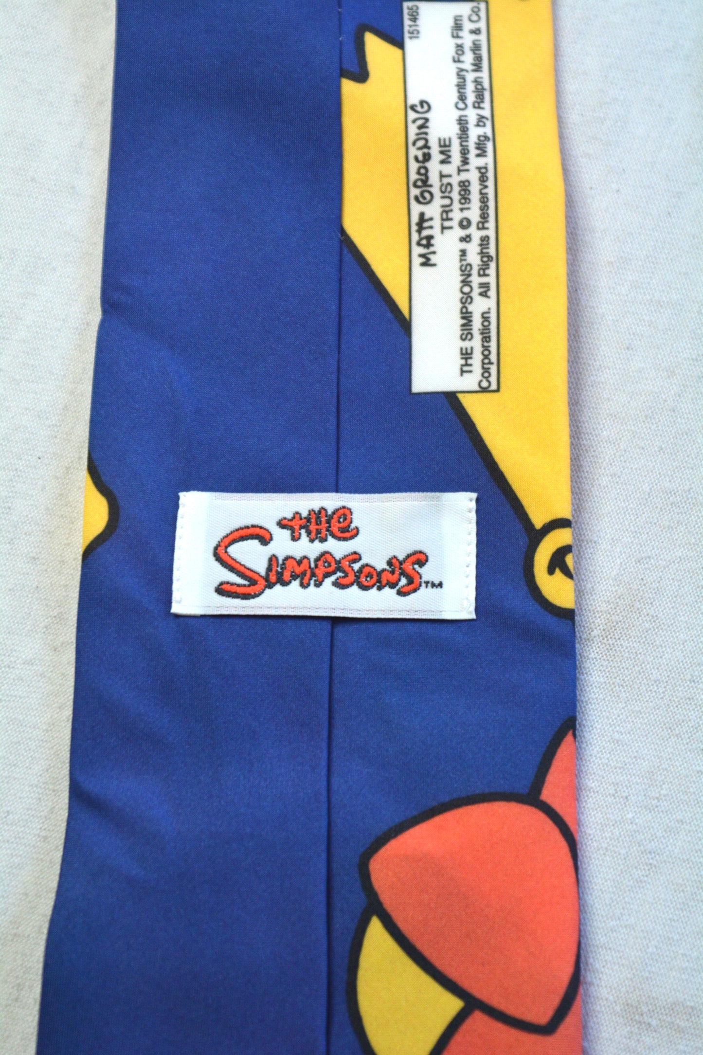 The Simpsons — Cravatta Vintage Bart Simpson Blu 1998 Made in USA