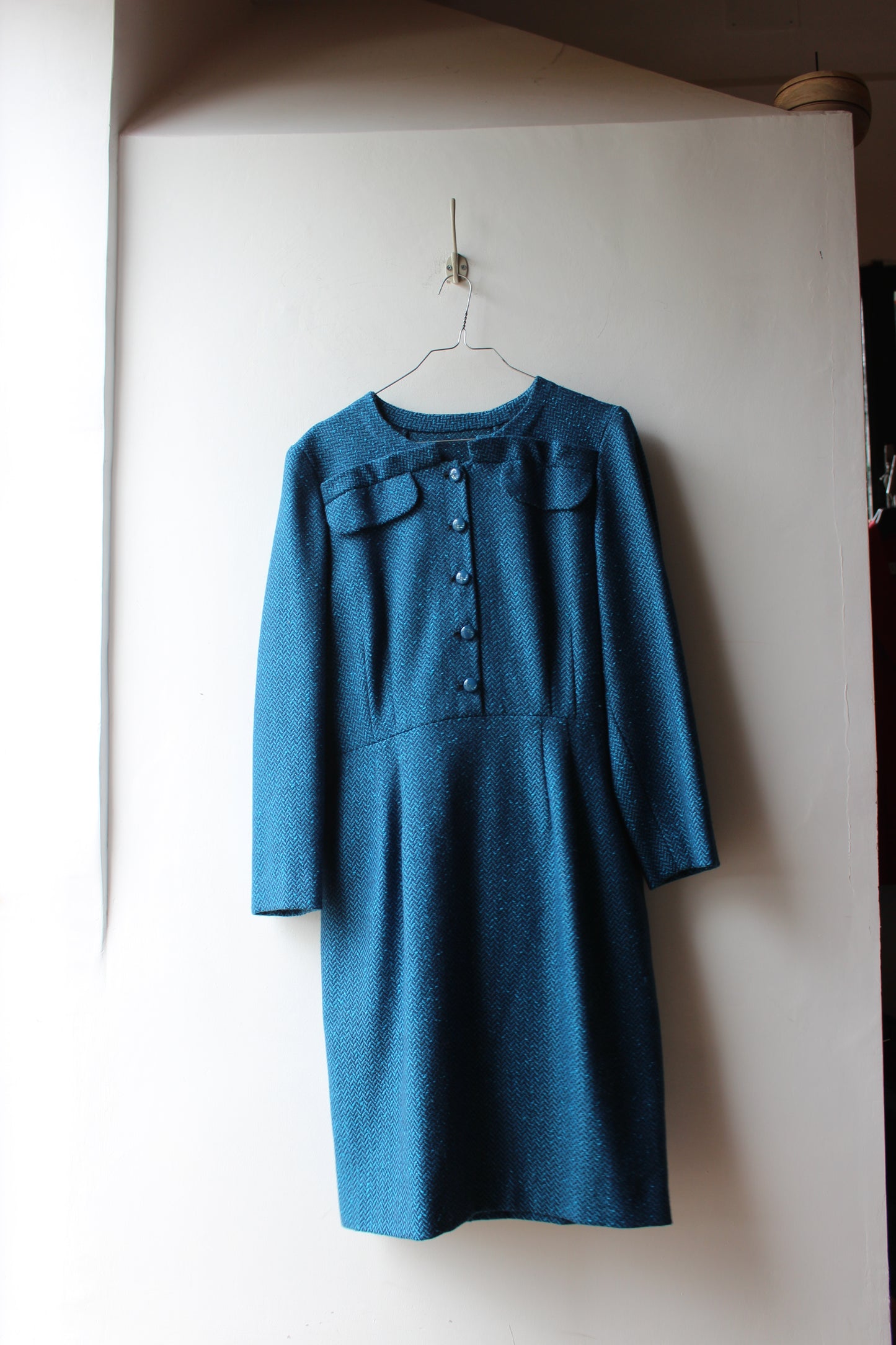LUCIANO SOPRANI Vintage Abito Blu Petrolio  - Made in Italy